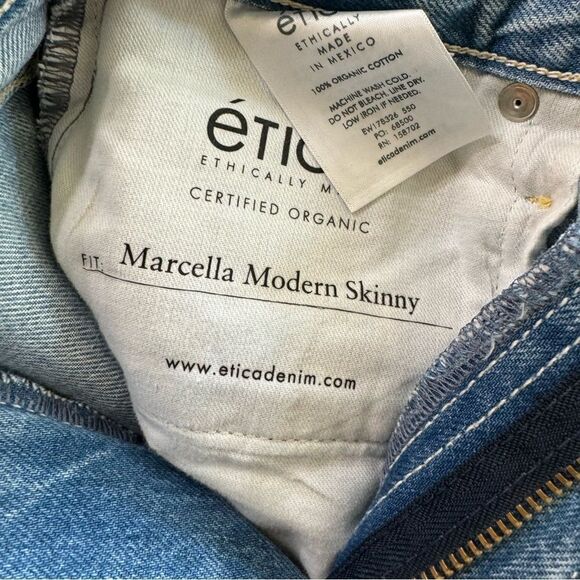 Etica Marcella Modern High Rise Cigarette Jeans Size 27 Light Wash Rip Current - Picture 11 of 14
